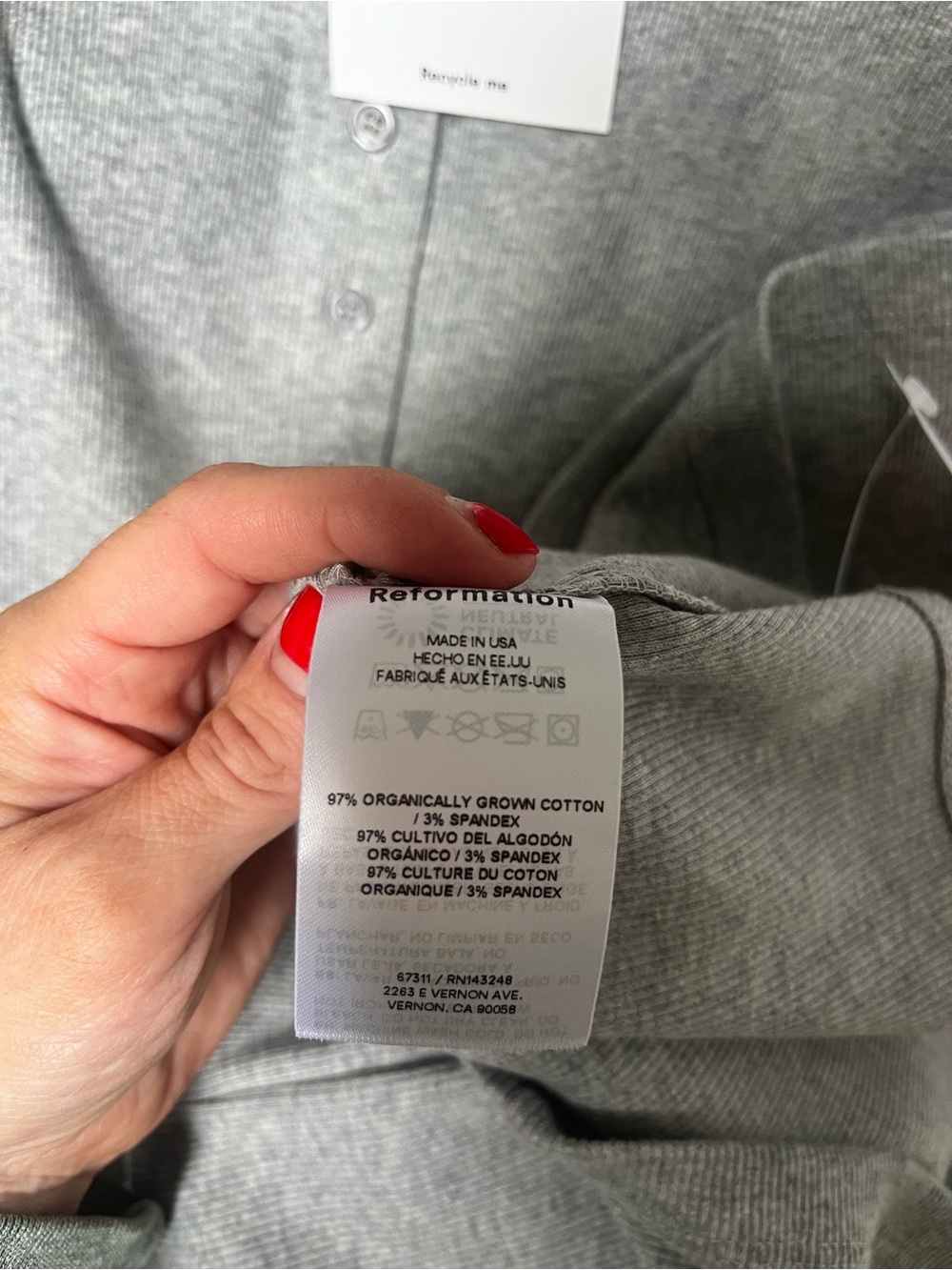 Reformation Raelynn Knit Button Up Dress - Grey NWT - Picture 4 of 4